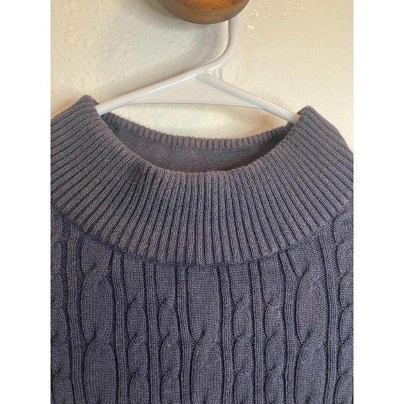 Vintage Lands End Navy‎ Blue Cable Knit Sweater Women's Size 1X - Picture 2 of 6